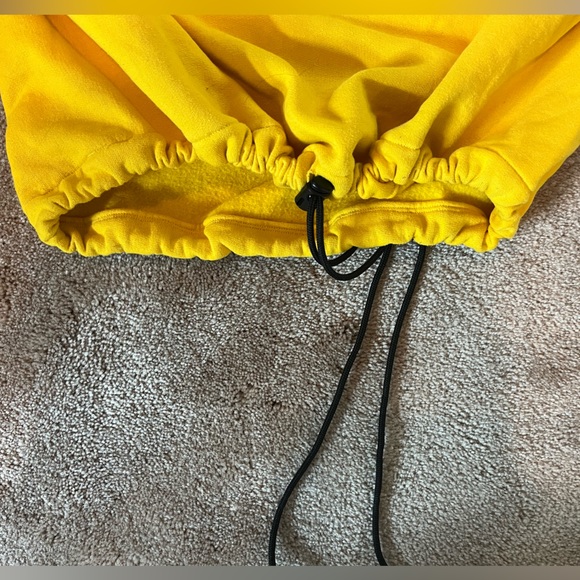 University of Michigan Champion yellow crewneck w/ cinch bottom, great quality - Picture 5 of 7